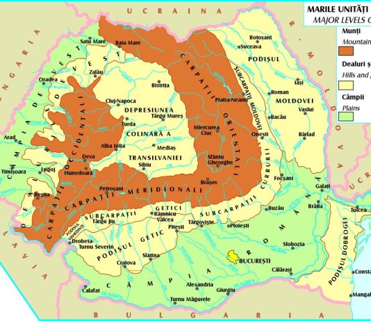 Care este harta de relief a Romaniei?