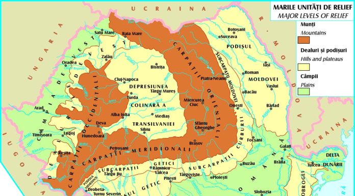 Care este harta de relief a Romaniei?