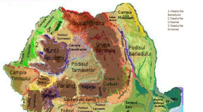 Care este harta de relief a Romaniei?
