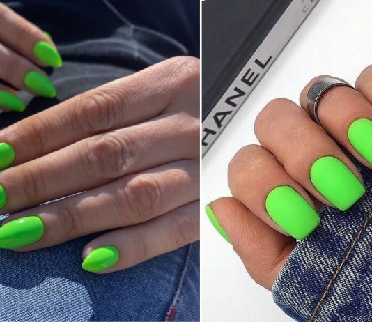 Care sunt cele mai frumoase modele de unghii cu gel verde neon?